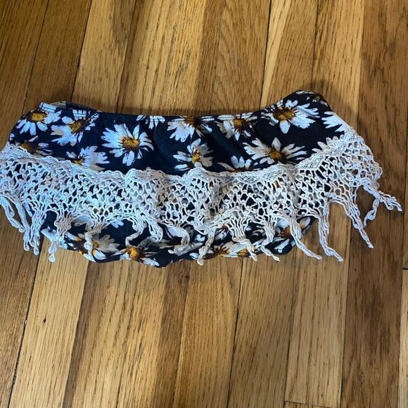 90’s floral Wet Seal fringe crop top size Medium - Picture 1 of 5